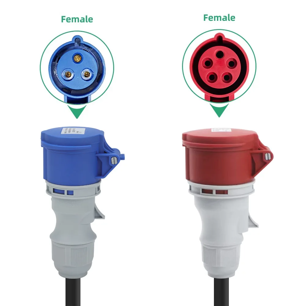 EV Charging Adapter with US/UK/EU/Swiss/Italian Standard Plug To CEE Power Female Socket Converter for Tesla