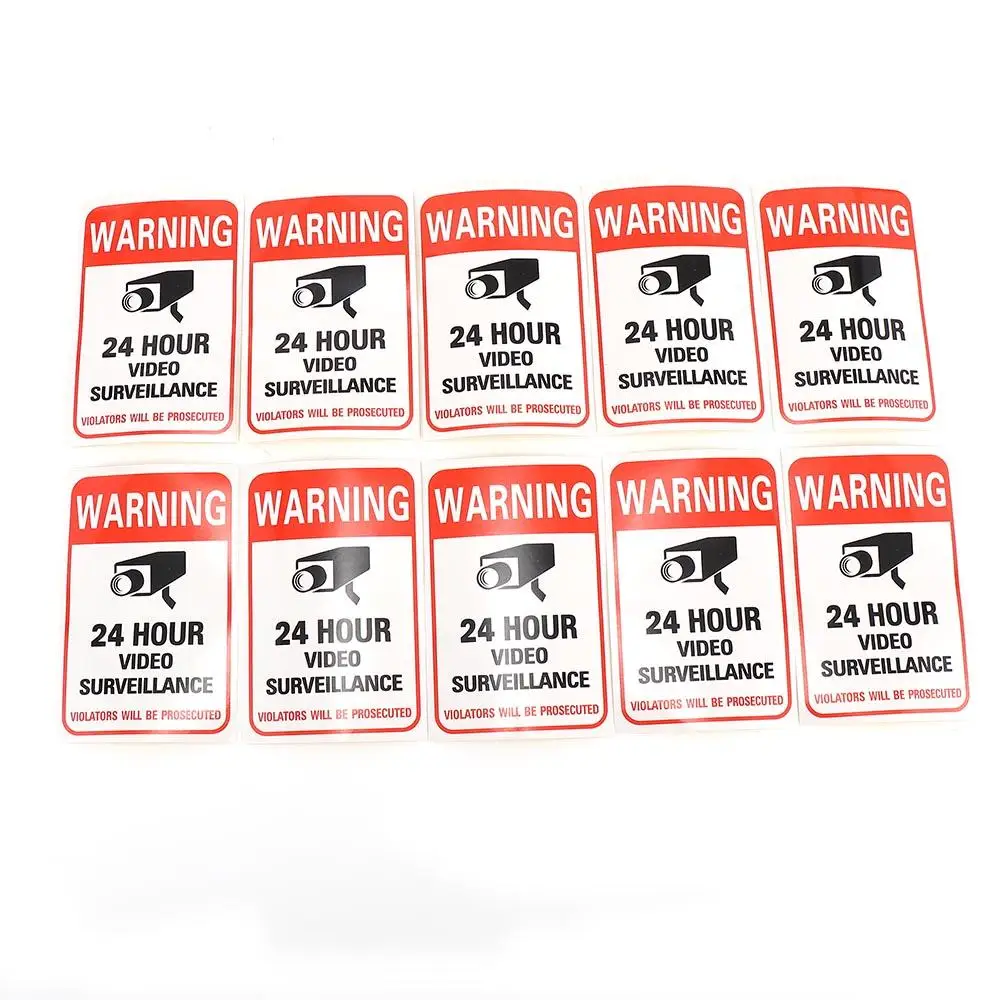 Practical 24 Hour Monitor Camera Security Camera Sign Warning Signs Stickers Warning Sticker Decals