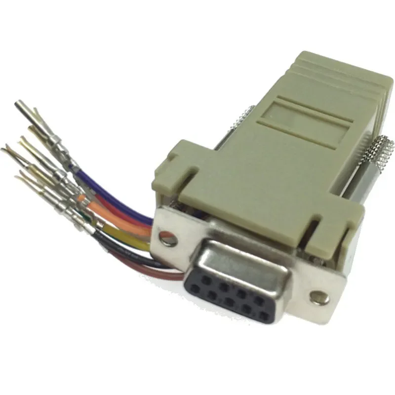 Connecteur adaptateur DB9 femelle vers RJ45 femelle vers RJ45, connecteur Rs232 modulaire Cab-9as-fdte vers Rj45 DB9 pour ordinateur AQJG, haute qualité