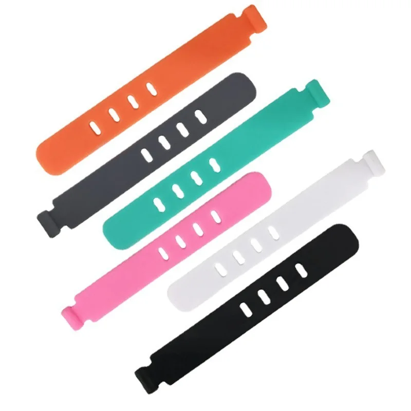20PCS Cable Ties Cord Organizer Management Silicone Wire Holder Straps Zip Clips Reusable Tie Wraps Keeperwinder Rubber Supplies