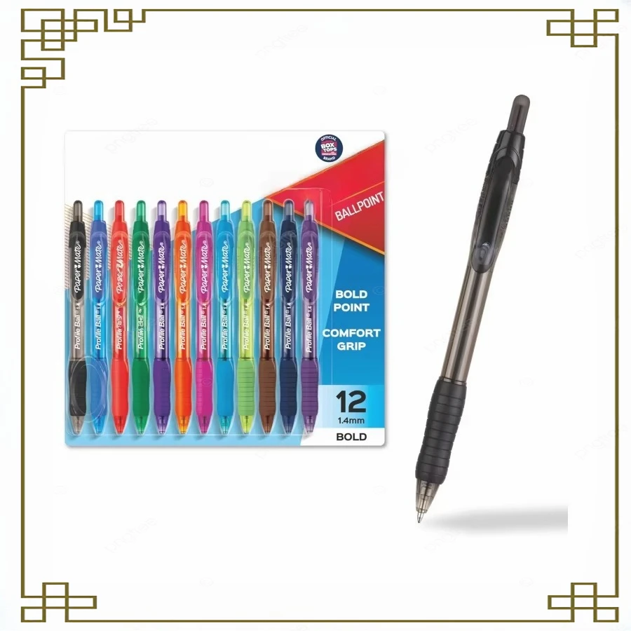 1.4mm Bold Click Gel Pens, 12-Piece Multi-Color Set for School Notes, Office Work and Teacher Supplies