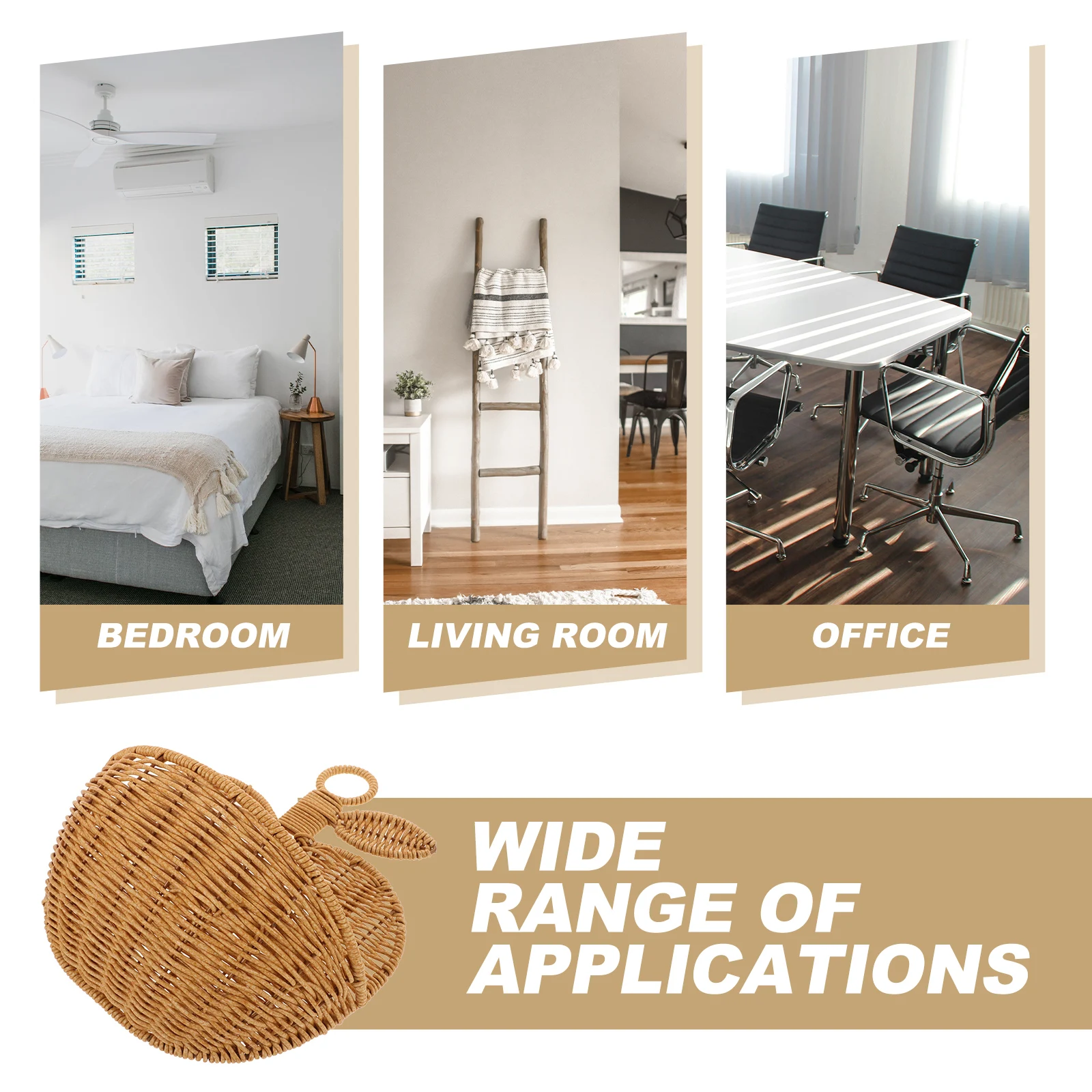 

Hanging Fruit Basket Handwoven Rattan Storage Bin Decorative Kitchen Wall Basket Organizer for Fruits Vegetables Home Decor