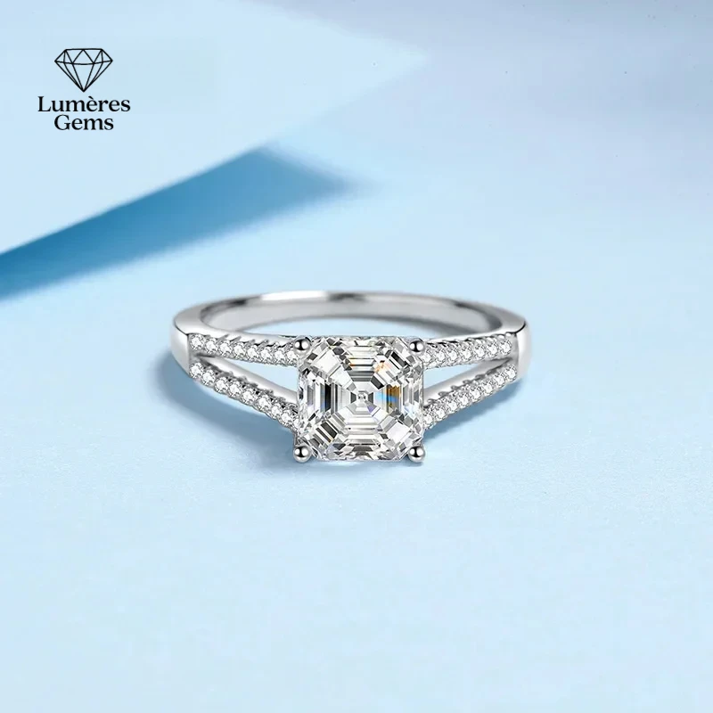 Роскошное кольцо из белого золота 18 карат с муассанитом 2 карата для женщин, платиновое кольцо Pt950, модные вдохновленные ювелирными изделиями