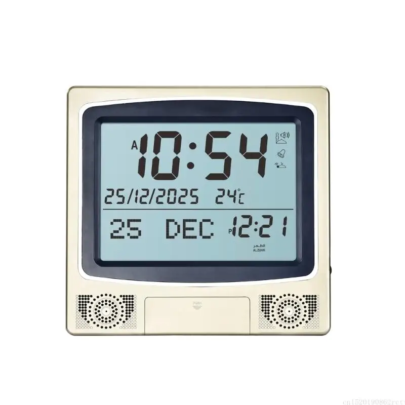 

D5BB Prayer Clock with Temperature Monitor Calendar Prayer Digital Azan Clock Multifunction Alarm Clocks Islamic Gift