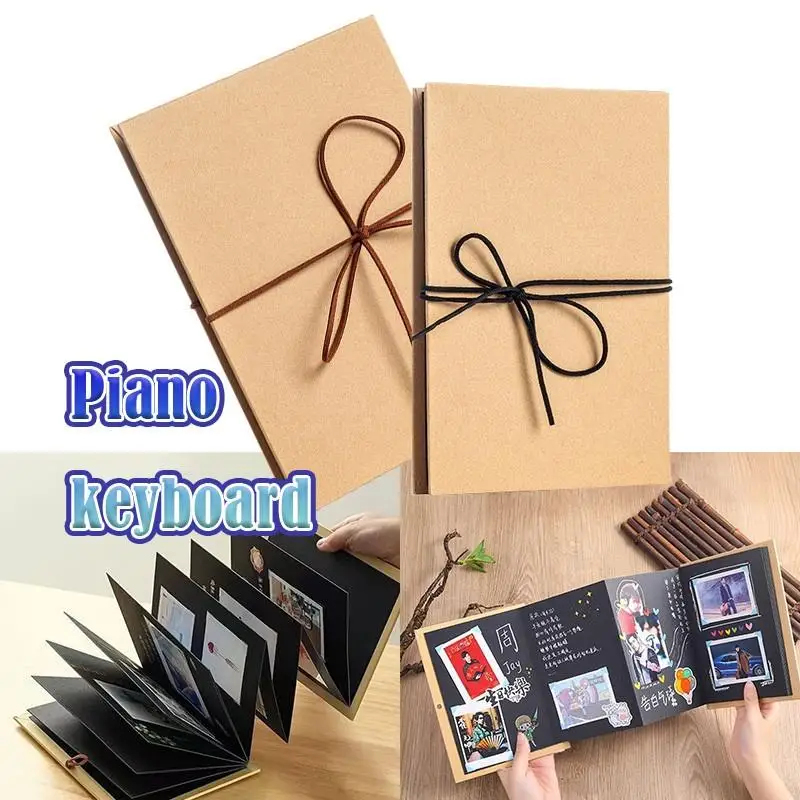 18 Page Accordion Book Scrapbook Album Folding Notebook Kraft Paper Diy Photo Albums For Couple Gifts