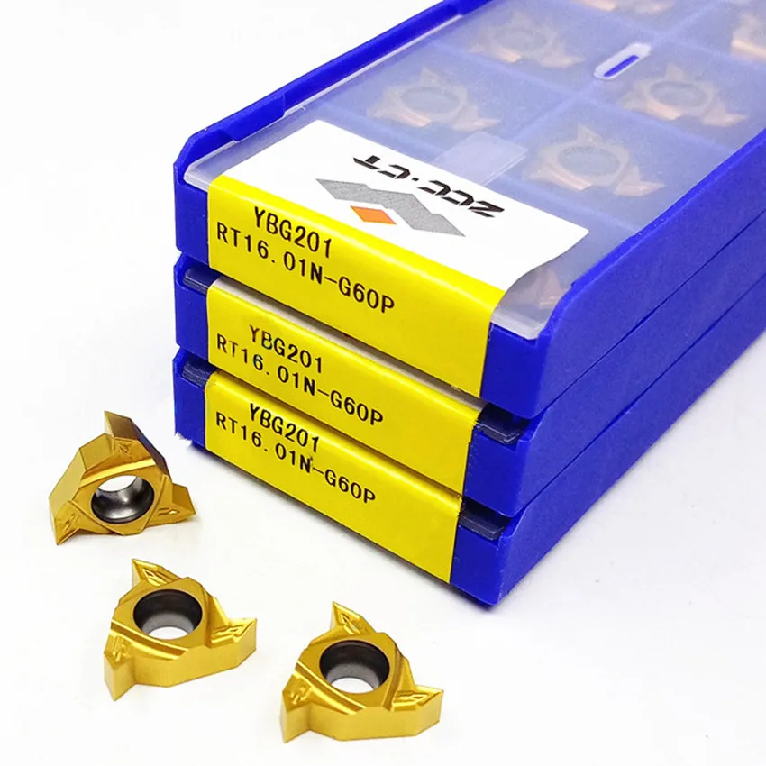Cnc Carbide Threaded Inserts 10 Pcs Box Rt16.01w-g55p Ybg201 Rt16.01n-g55p Ybg201 Rt16.01w-g60p Ybg201 Rt16.01n-g60p Ybg201 Zcc.ct
