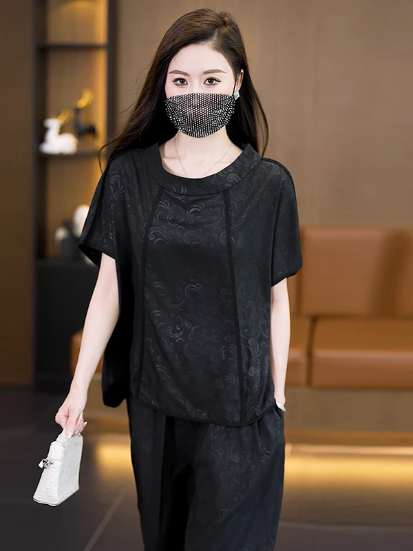 

Faionable Летний наряд для похудения, комплект из двух предметов, скрытое мясо, пухлая сестра, Sli, ансамбль, круглая толстовка Ne ort Sve