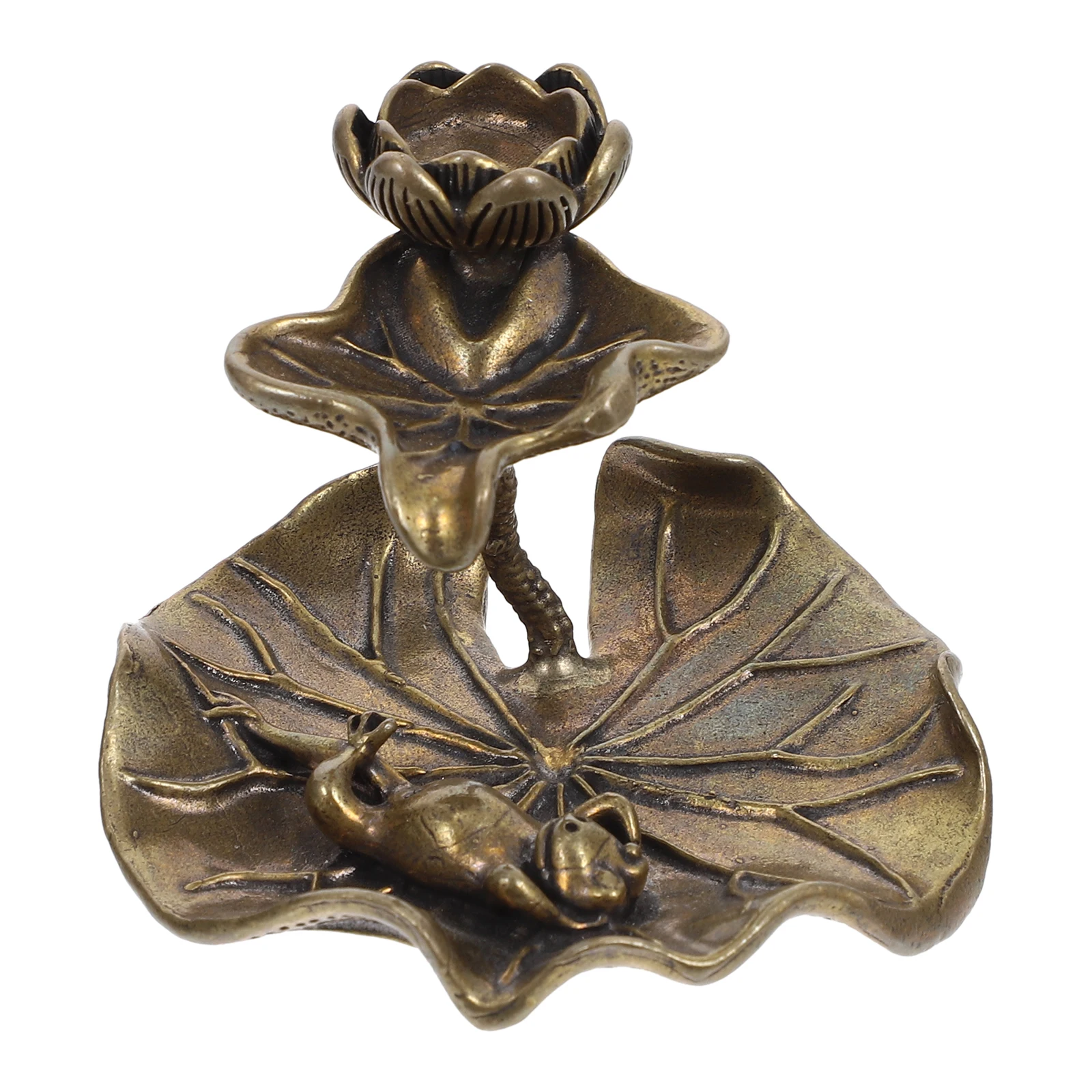 

Brass Lotus Shape Incense Burner Home Decorative Censer Creative Metal Office Use Delicate Furnace