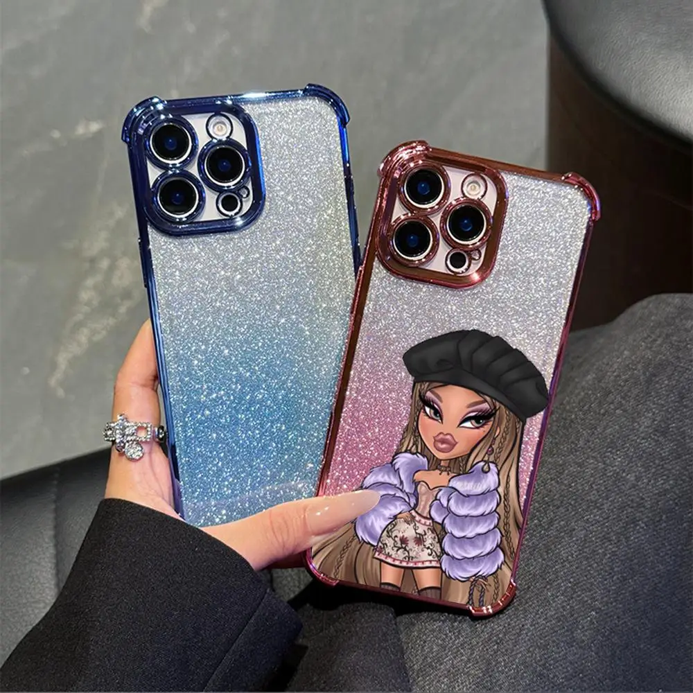 Baby Bratz-z (1) MINISO Phone Case Cool Electropla Black Fashion Corners Drop-proof For IPhone 16 15 14 13 12 11 X