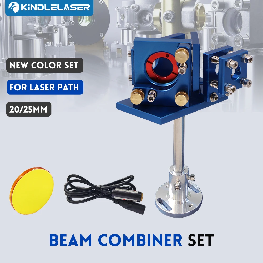 

KINDLELASER 20mm ZnSe Laser Beam Combiner + Mount + Laser Pointer Blue Beam Combiner Set for CO2 Laser Engraving Cutting Machine