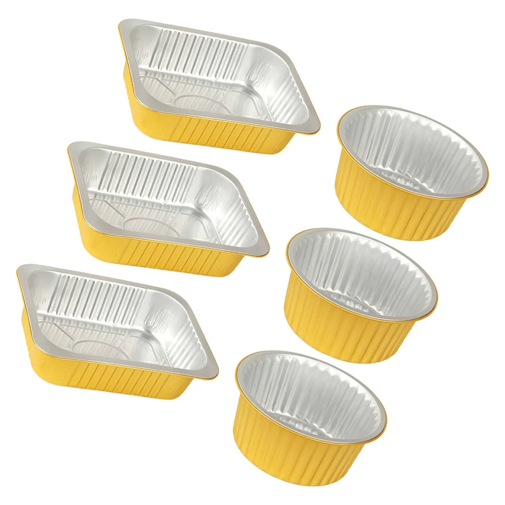 

6 Pcs Outdoor Picnic Food Containers Roasting Pan Cake Aluminum Pans Foil Baking Muffin Anti-slip Pedal Cover