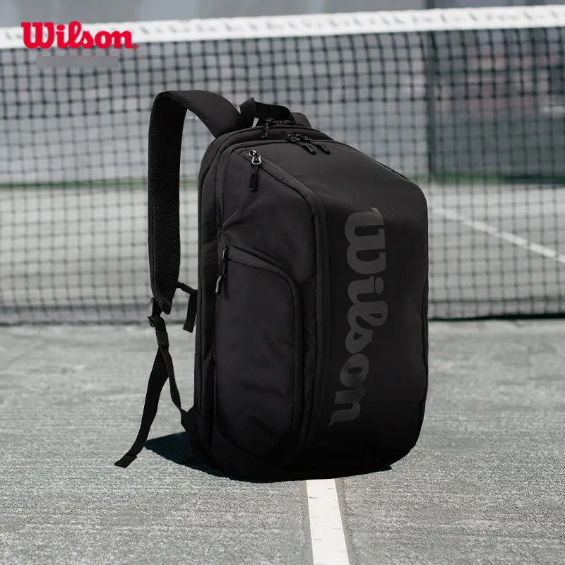 Wilson-mochila de tenis para 2 raquetas, bolsa de tenis para 2 raquetas con compartimentos de aislamiento, color negro Pro Staff s V13 Super Tour Team