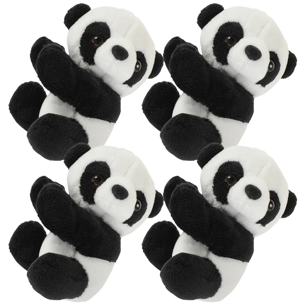 4 Pcs Simulation Panda Clip for Memo Animal Photo Mini Plushies Toy Stuffed