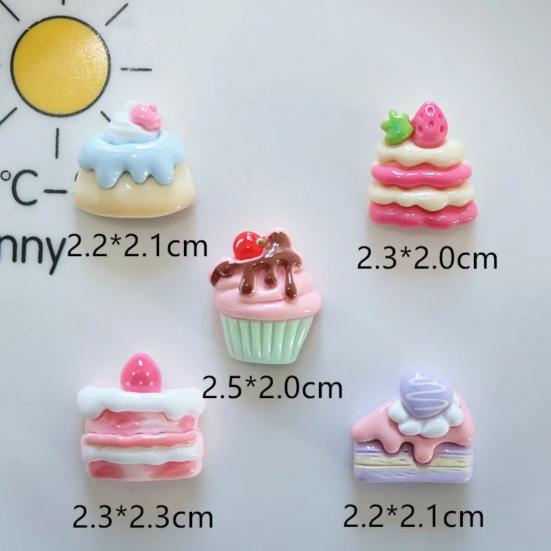 Mix 10PCS Resin Fake Cake Dessert Charms Flatback for DIY Fridge Magnet Hair Clip Craft Decor - view 6