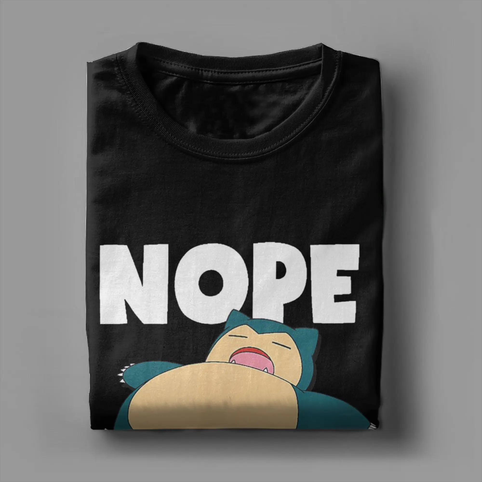 الرجال النساء Pokemoned Nope Not Today Snorlax تي شيرت 100% ملابس قطنية مضحك قصيرة الأكمام س الرقبة تيز 6XL تي شيرت