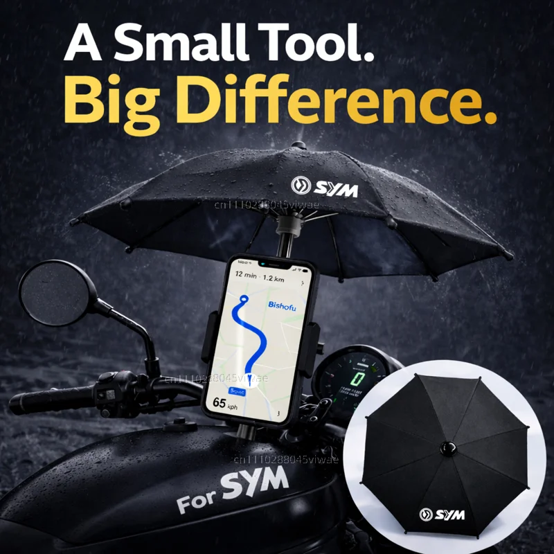 

Держатель для телефона и зонта для мотоцикла SYM, водонепроницаемый, с защитой от солнца и бликов, крепление на руль для GPS-навигатора