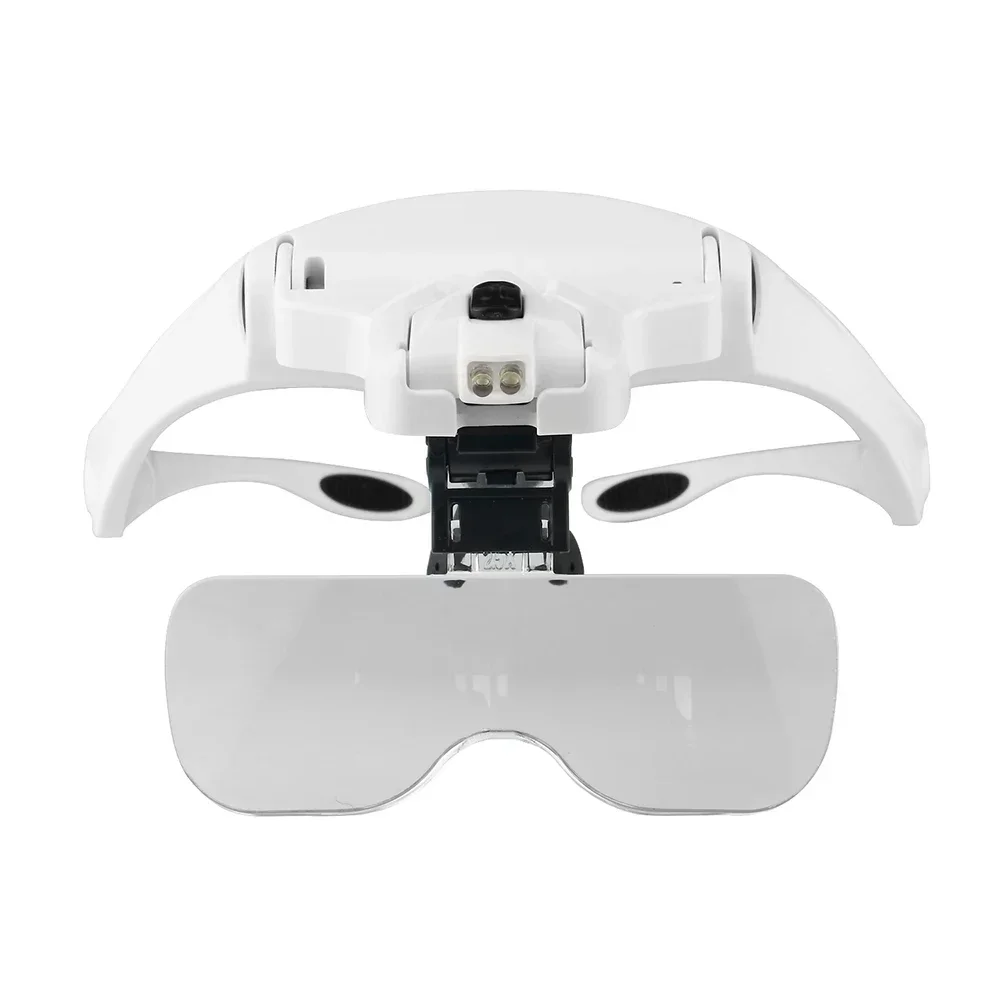 

Magnifying Glasses Reading Illuminated Magnifier 1.0X 1.5X 2.0X 2.5X 3.5X 2 Lights Adjustable Head Illuminated Loupe Magnifier