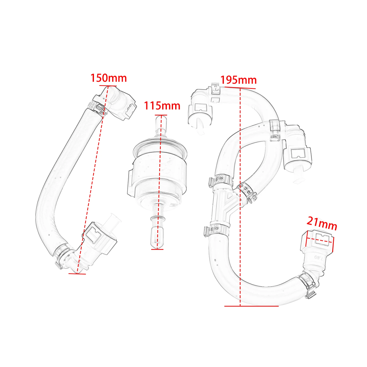 Filter Tubing Kit For Benelli BJ600GS BN600 High-pressure Motorcycle Oil Tube Fuel Filter Combination
