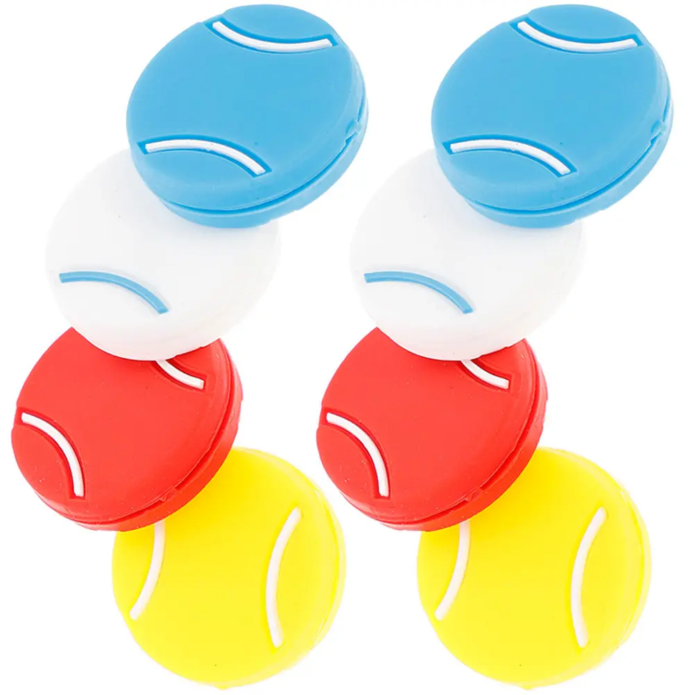 

8Pcs Decorative Tennis Shape Silicone Dampener Vibration Reducer for All Rackets Lightweight Shock Absorber Easy to Use Tennis