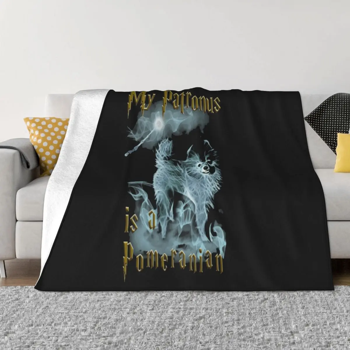 My Patronus Is A Pomeranian Women Men Interested Pictures Cartoon 2021 Latest Low Price Different Throw Blanket