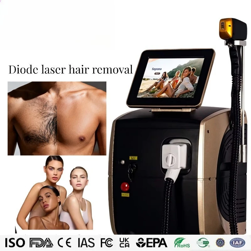 

808 Nanometer Diode Laser Hair Removal Machine 3 Waves Laser Beauty Equipment Permanent Hair Removal