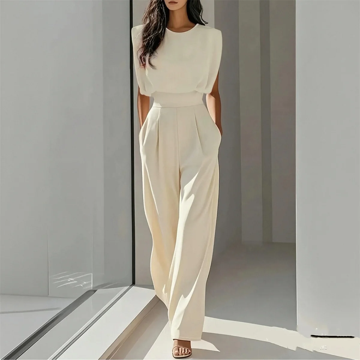 

Office Lady Elegant Jumpsuit 2025 Summer Autumn New In Solid Slim High Waist Temperament Bodysuit Female Causual Streetwear Chic