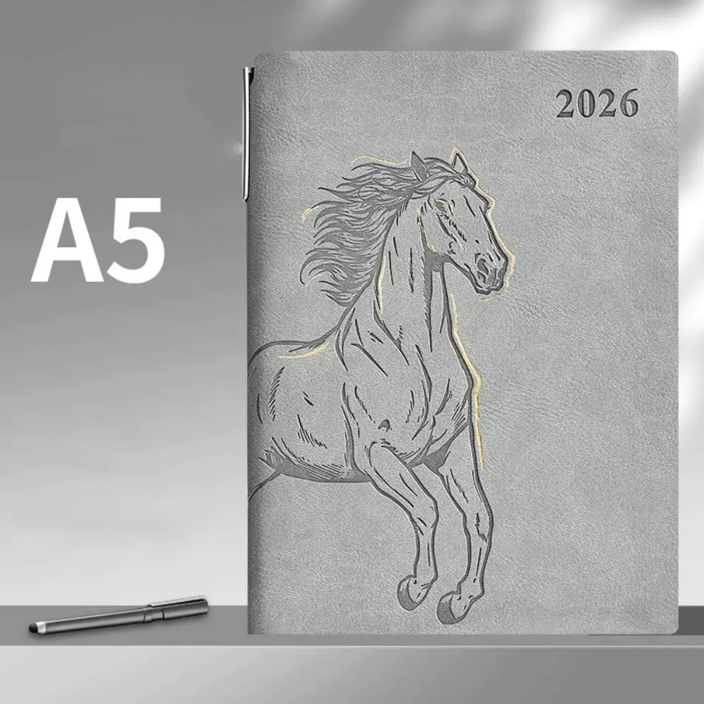 365 يومًا في اليوم 2026 جدول المفكرة سنة الحصان سميكة a5 جدول التخطيط دفتر صفحة واحدة كتاب الخطة