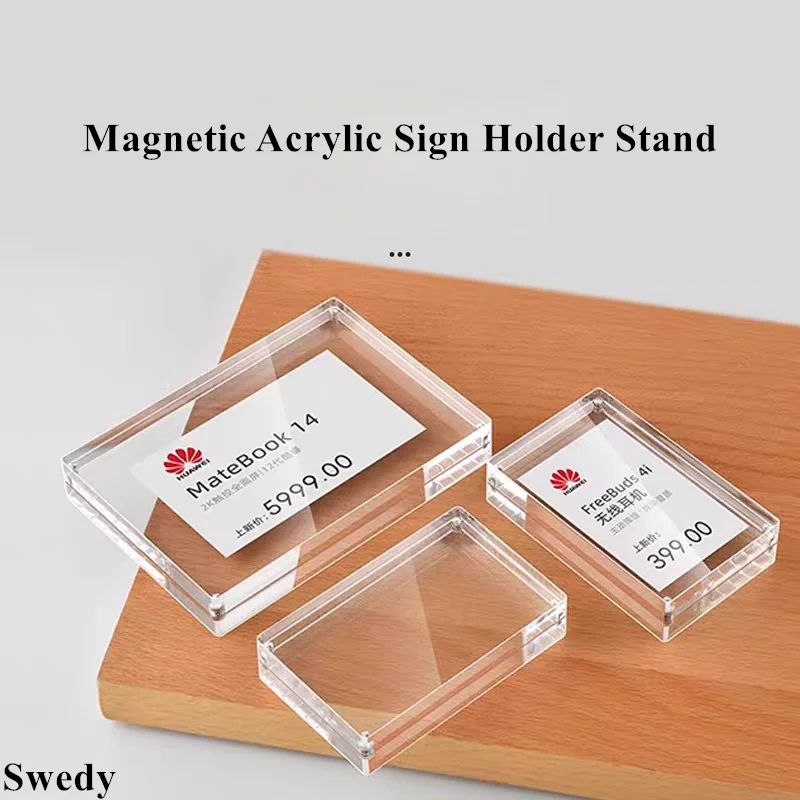 

Набор из 5 магнитных акриловых блоков-держателей для фотографий, настольная безрамная подставка для фото, акриловый держатель для вывесок, демонстрационная подставка