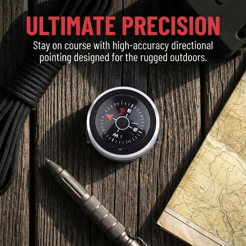 Mini Pocket Compass Removable Button Watch Strap Portable  Tool for Outdoor Adventure Hiking