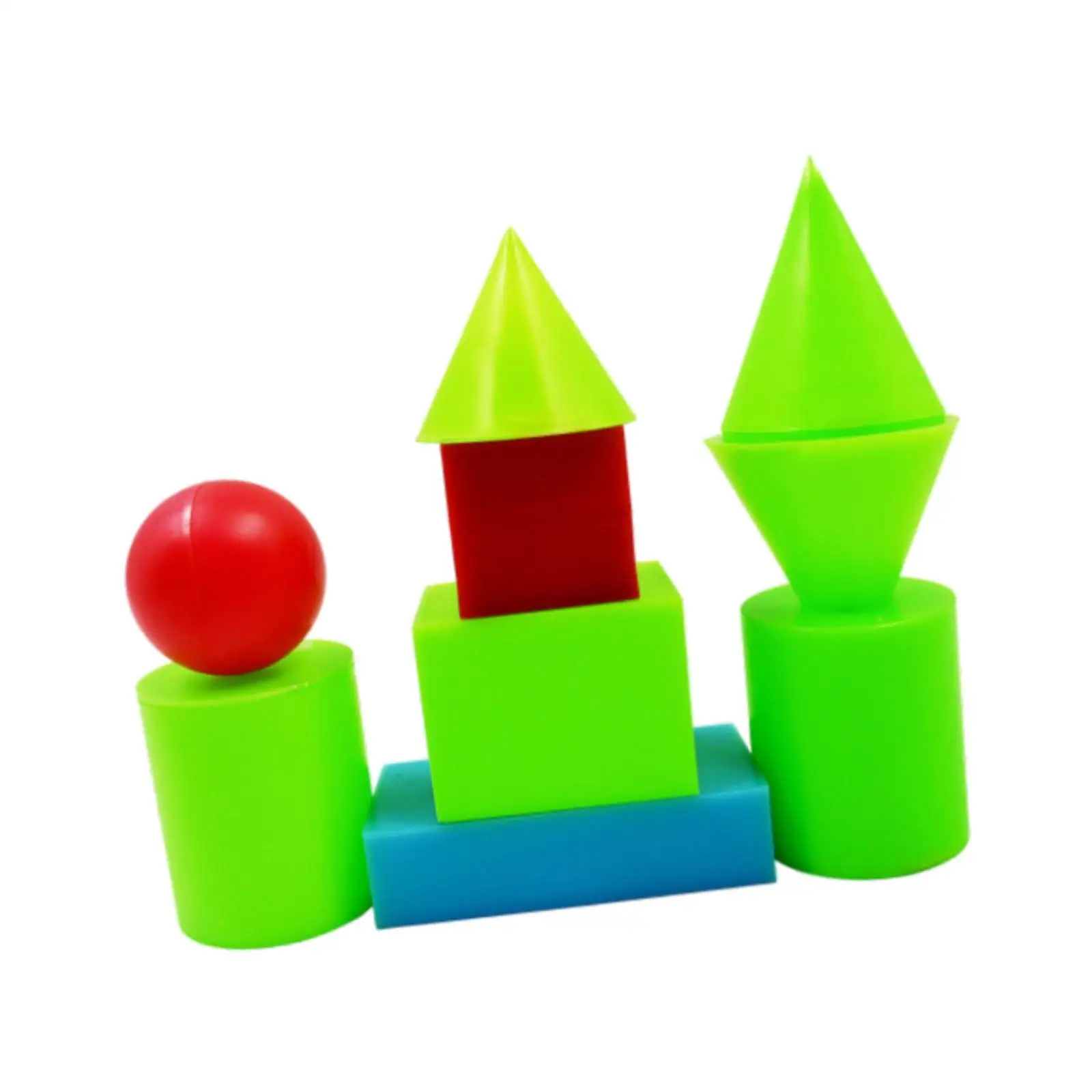9x 3D-vormen geometrische set kubus geometrische vorm modelset voor kleuters