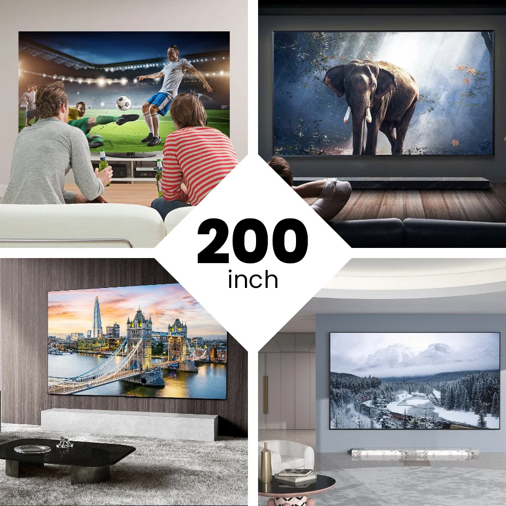 เครื่องฉาย LED แบบพกพา LED 2023หลอด2500lumens โปรเจคเตอร์ HDMI เครื่องฉายภาพเครื่องสร้างโรงภาพยนตร์ในบ้านสีดำสีขาวพร้อมแบตเตอรี่