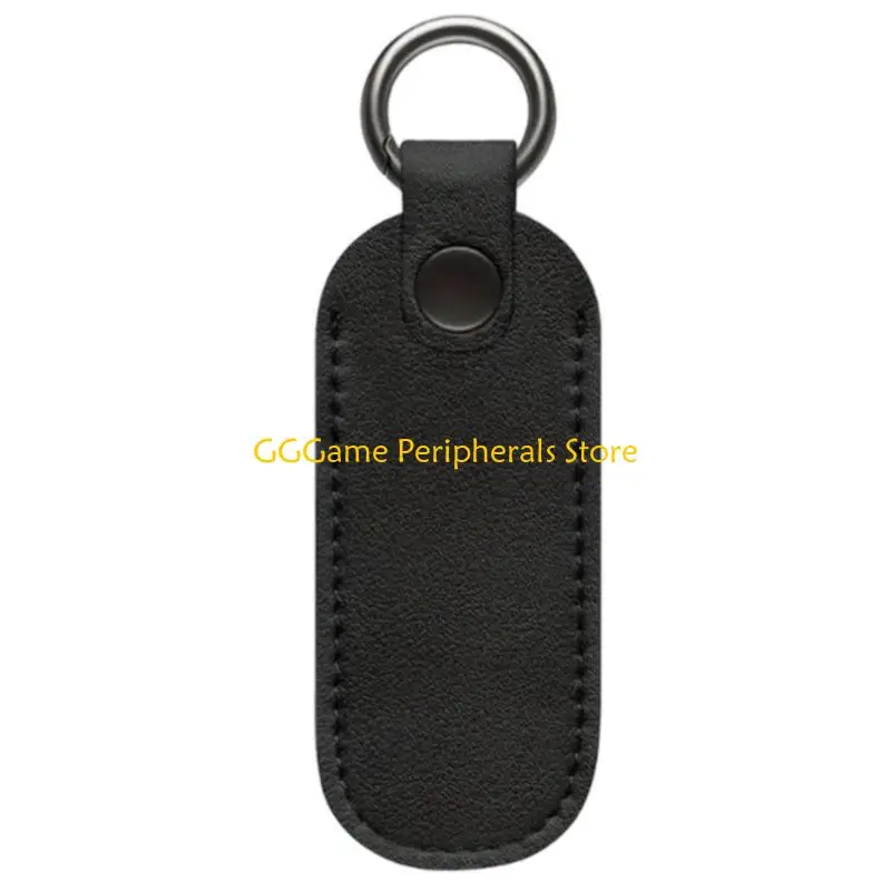 U55B Lightweight PU Leather Flash Drive Case Metal Closure Keyring Attachment Data Protector