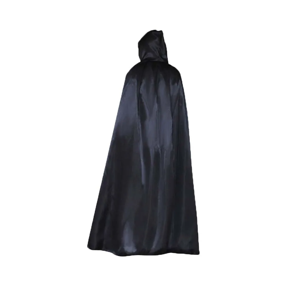 

Mysterious Solid Color Halloween Cloak with Big Hat Mopping Grim Reaper Cloak Classic Dress Up Witch's Cloak Halloween Party