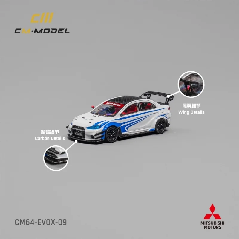 CM 1:64 Mitsubishi Lanser EVO X 10gen wide-body modified simulation alloy car model