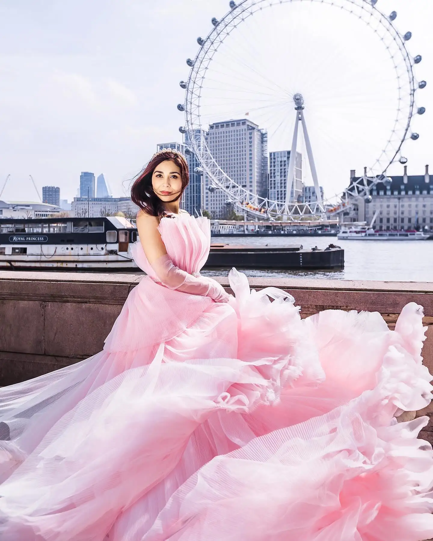 Luxo rosa em camadas tule vestido de noiva de casamento com trem destacável rosa tule curto vestidos de festa de baile overskirt trem personalizado