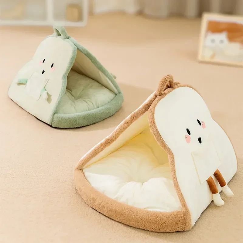 Cat Nest Bread Shape Cute Cat House Winter Warm Dog Nest Deep Sleep Pet Tent For Small Medium Pet Supplies