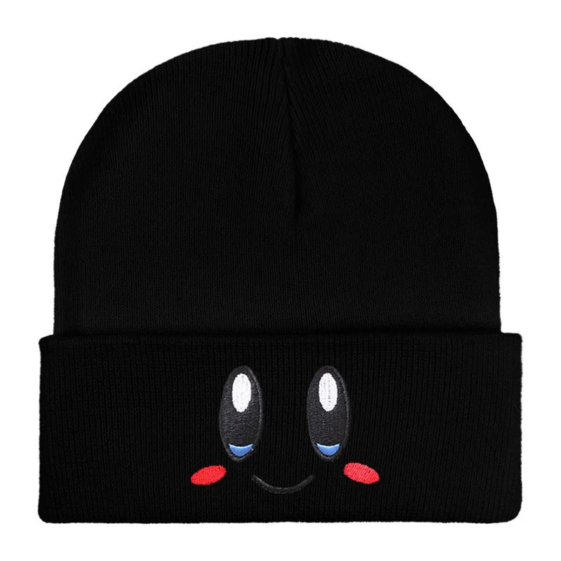 Casual Beanies Skullies KIRBYS Lovely Face Embroidery Knitted Hat Bonnet Cap Girls Boys Skiing Warm Unisex Beanie Accessories