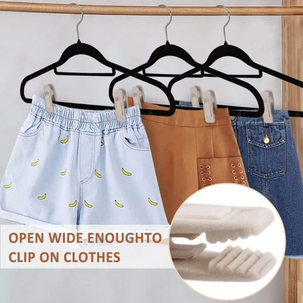 20Pcs Strong Finger Flocked Hanger Clips Non-Slip Traceless Laundry Clips Space Saving Windproof Bed Sheets Clips