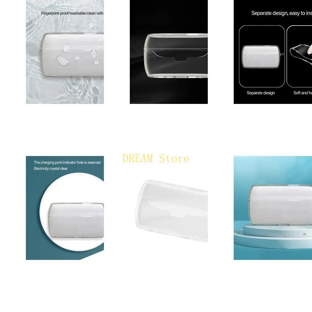 Silicone Earbuds Case, Transparents Scratch Resistant Protectors Cover for 5 with Carabiner Clip best sale
