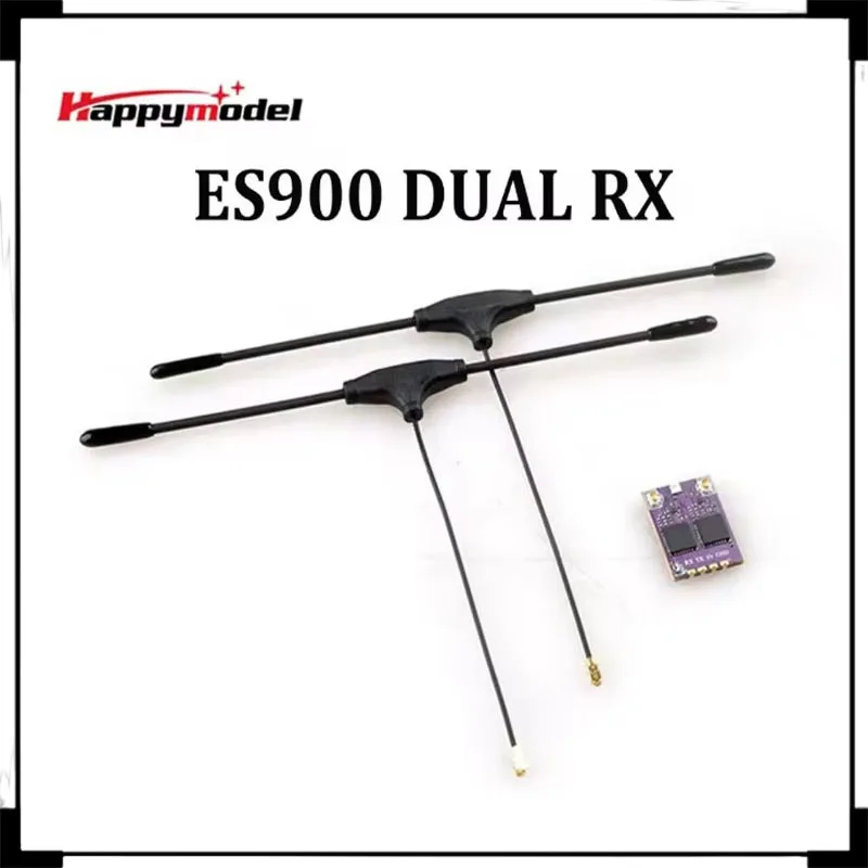 HappyModel ES900 DUAL RX ELRS Diversity Receiver 915MHz / 868MHz Built-in TCXO for RC Airplane FPV Long Range Drones DIY Parts