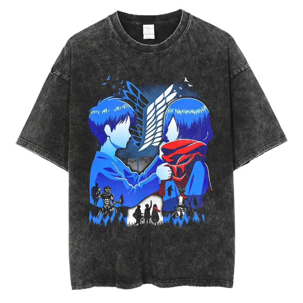 Camiseta Vintage con estampado de Anime Guts Berserk para hombre, camiseta Vintage con salpicaduras de sangre, moda de verano 2026, ropa de calle de gran tamaño Harajuku Y2K