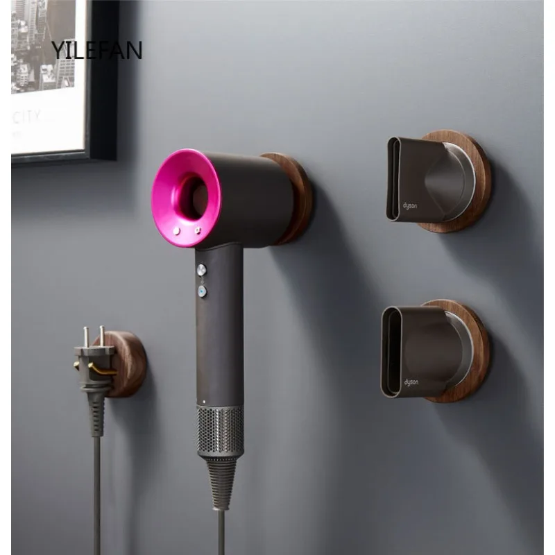 

Hair Dryer Holder Wood Wall Mount Holder for Dyson Supersonic Hair Dryer Walnut