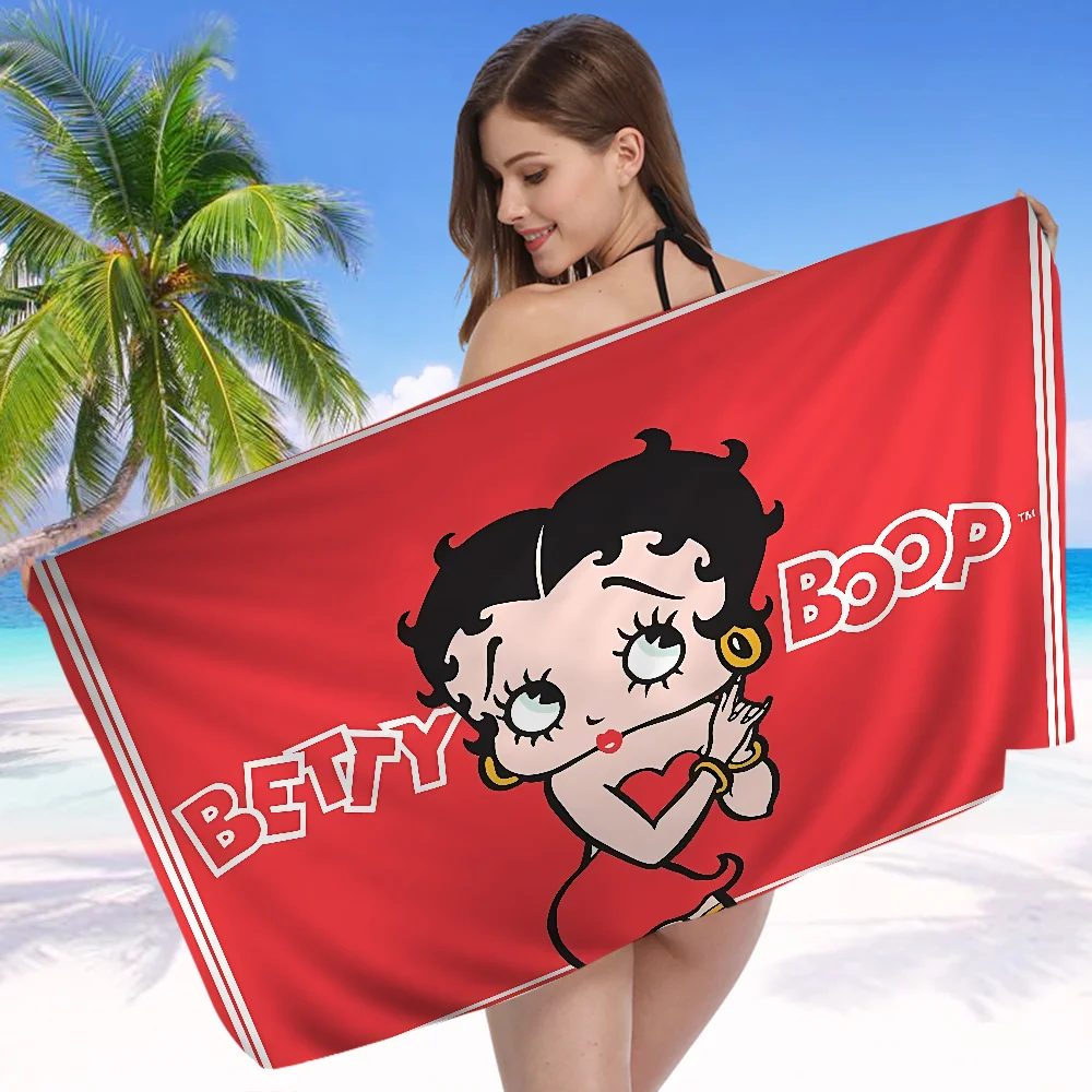 B-Bettys Boops Anime Microfiber Printed Beach Towel Mountain Climbing Yoga Beach Swimming Running Absorbent Soft Towel