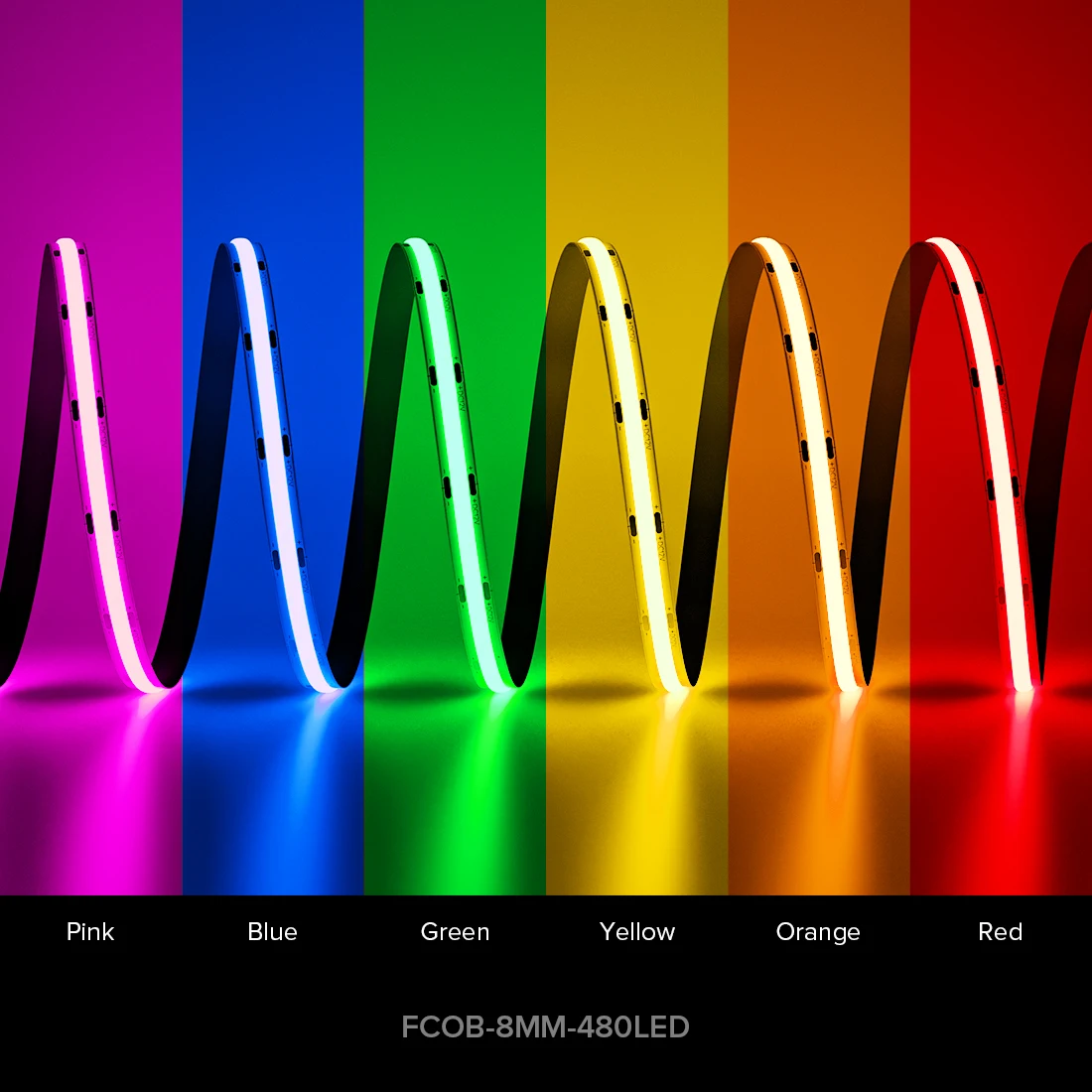 FCOB LED Strip 12V Flexible 5mm 8mm Width High Density Blue White Red Green Pink Yellow Flexible Dimmable RA90 Cob LED Strip