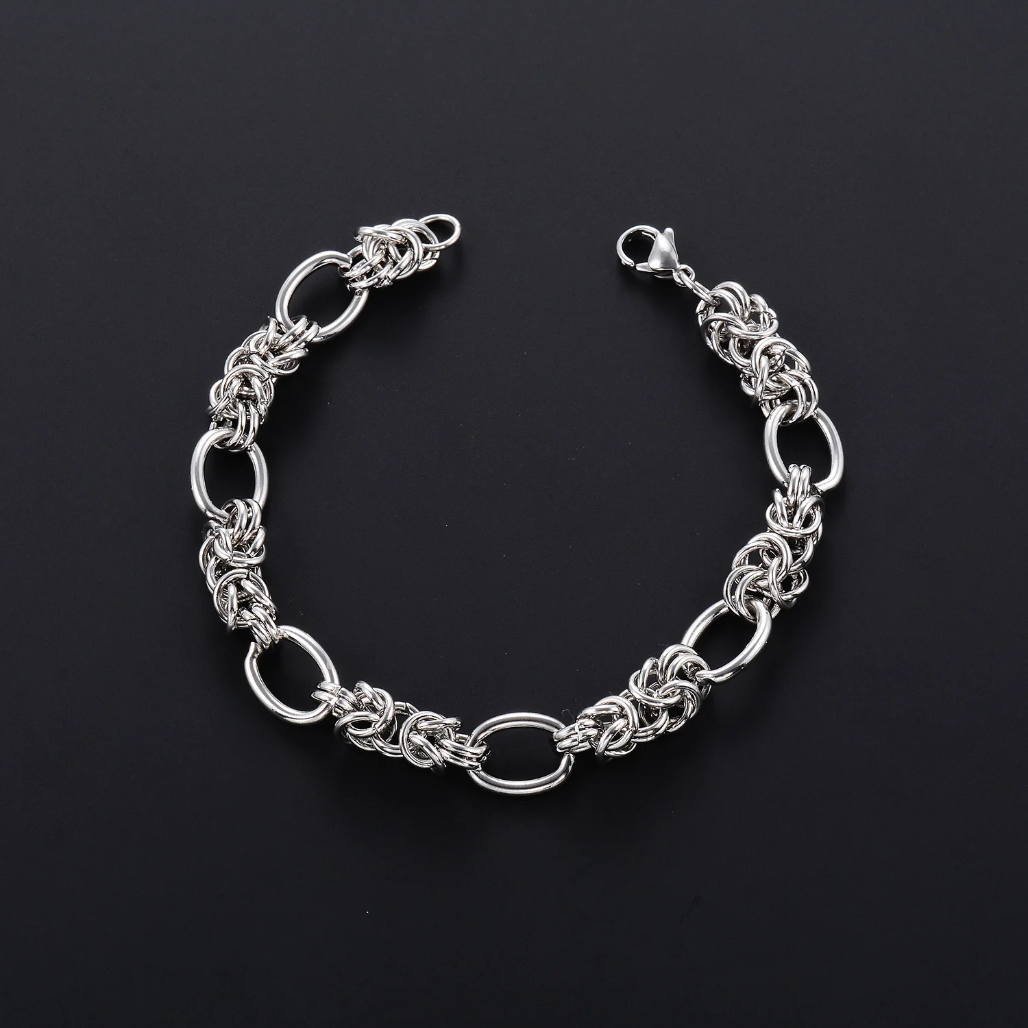 Punk-Gothic-Knoten-Link-Armbänder aus Edelstahl, 10 mm, Hip-Hop-Armreif für Männer, großer schwerer Schmuck, Zubehör für die Schmuckherstellung – Detail 6