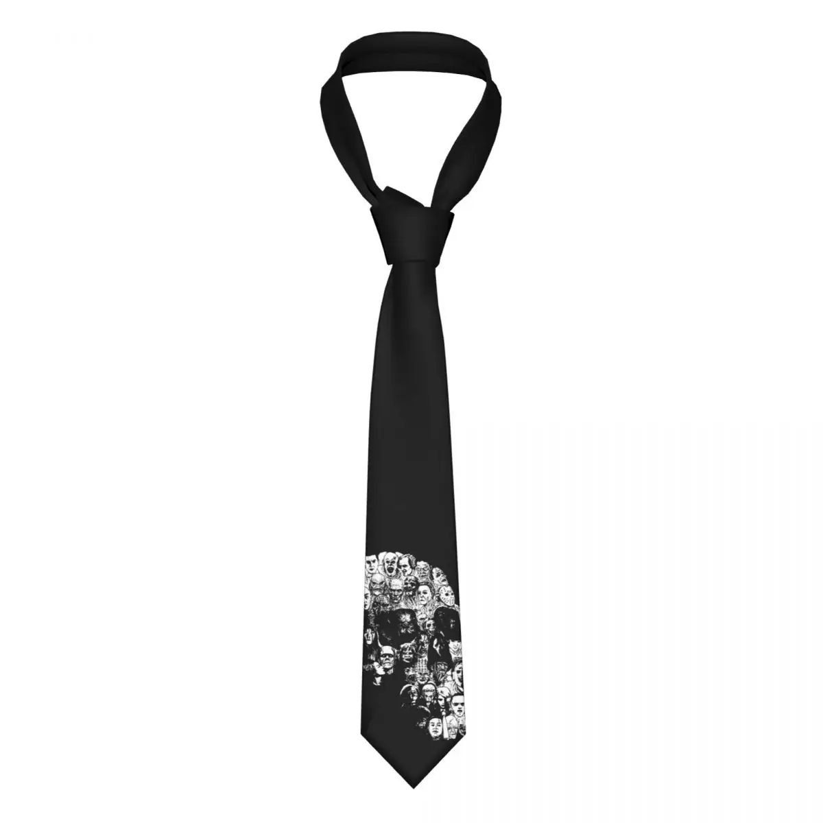 Corbata de calavera de terror de película Unisex, corbata de cuello ancha de poliéster delgada de 8 cm, accesorios de boda, accesorios de oficina