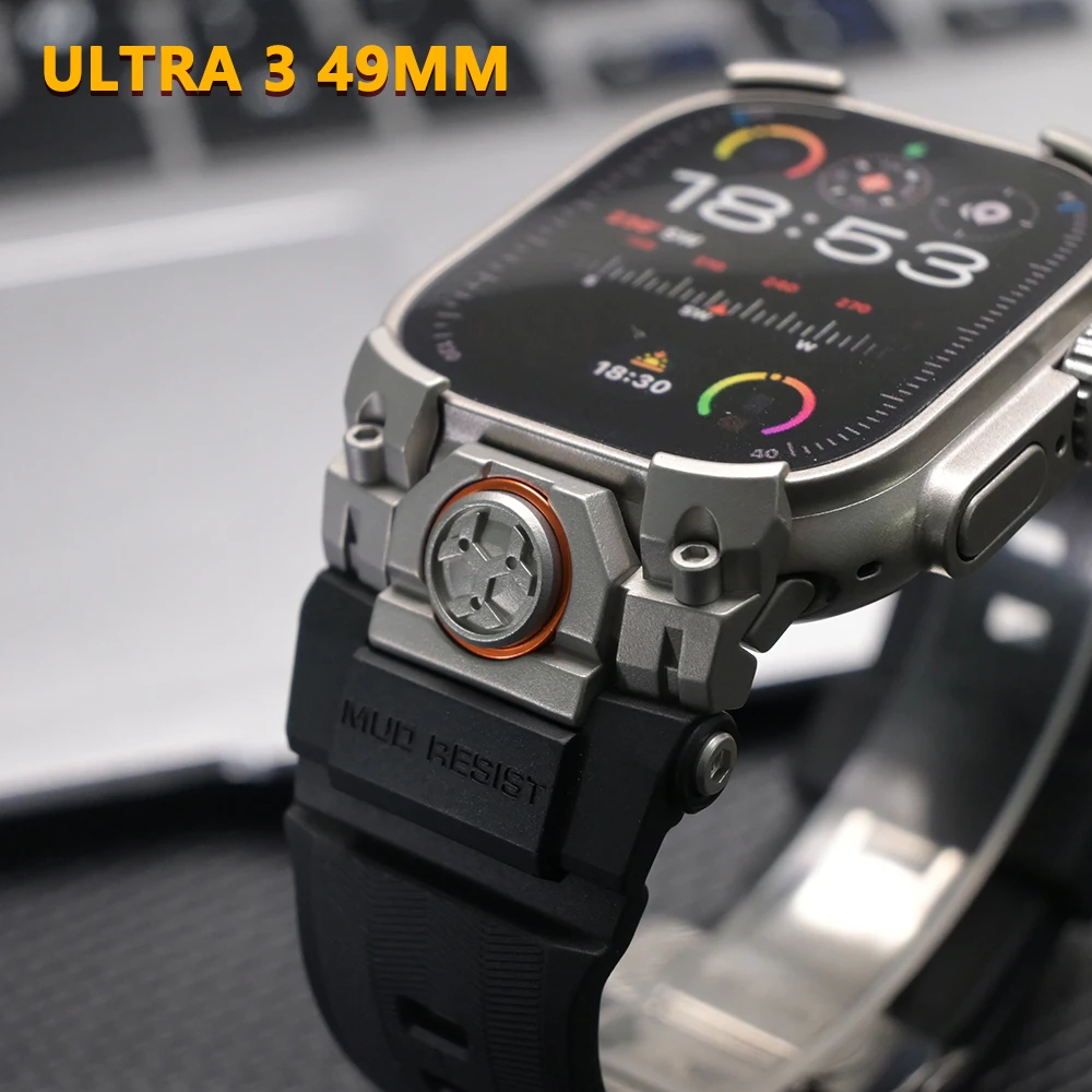 

Роскошный силиконовый ремешок для Apple Watch Ultra 3 49 мм, мягкие резиновые ремешки для Iwatch Ultra 2 1 49 мм, мужской стильный сменный ремешок