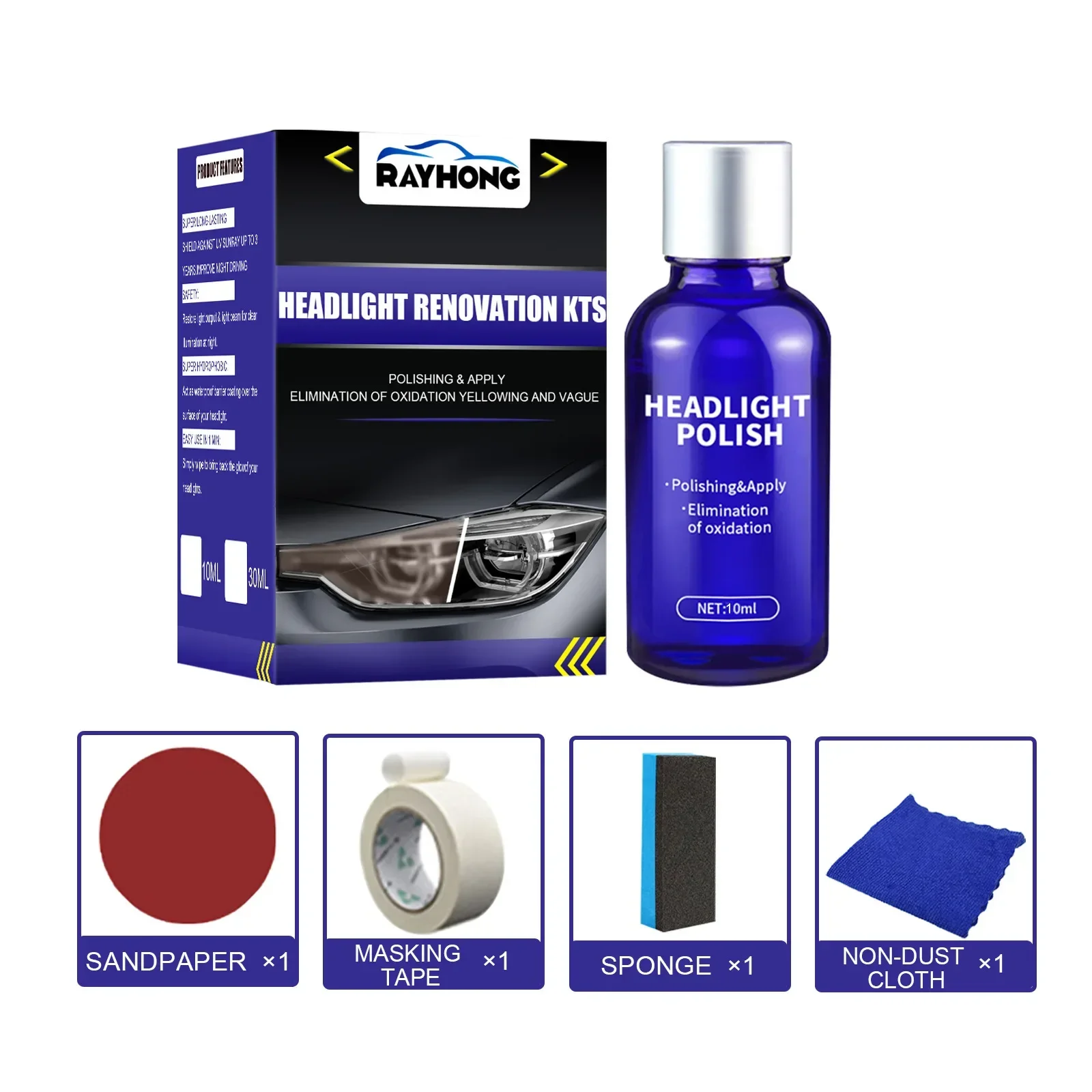 1x 30ml 9H Headlight Cover Len Restorer Repair-Liquid Resin Polish Cleaner Car Liquid Ceramic Coat To Repair The Light Scratches