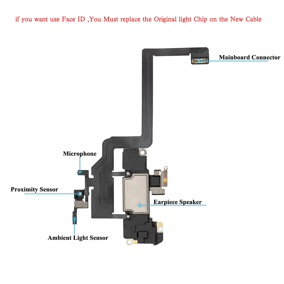 Ear Piece Speaker Flex Cable For iPhone X XR XS 11 12 Mini Pro Max Top  Loud Speaker And Waterproof Tape Replacement