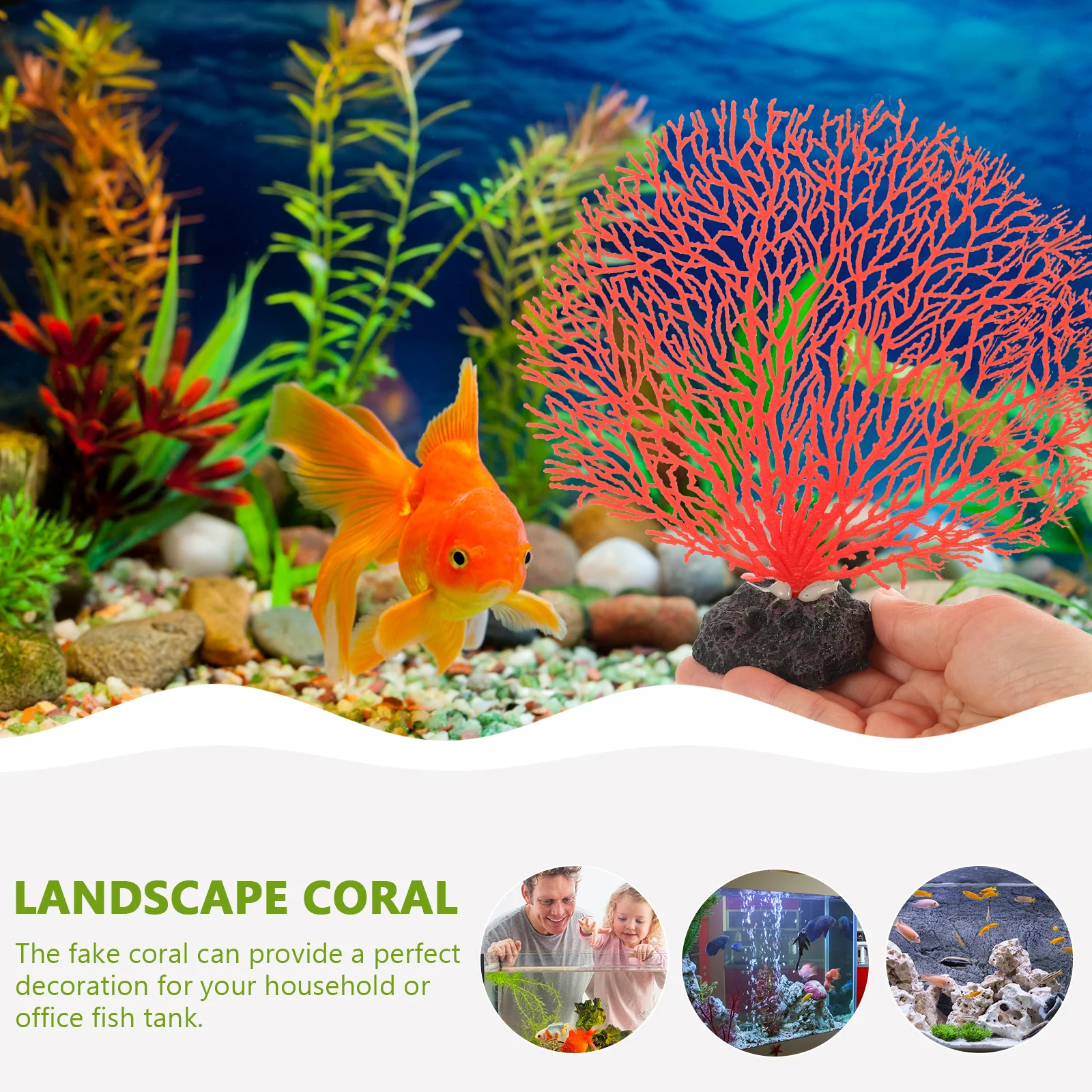 

Simulated Coral Wall Decorative Plants for Aquarium Fish Tank PVC Underwater Home Office Landscape Coral Wear Resistant Desk